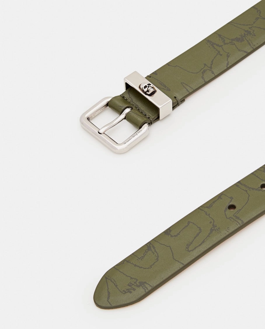 Skull Loop Leather Belt