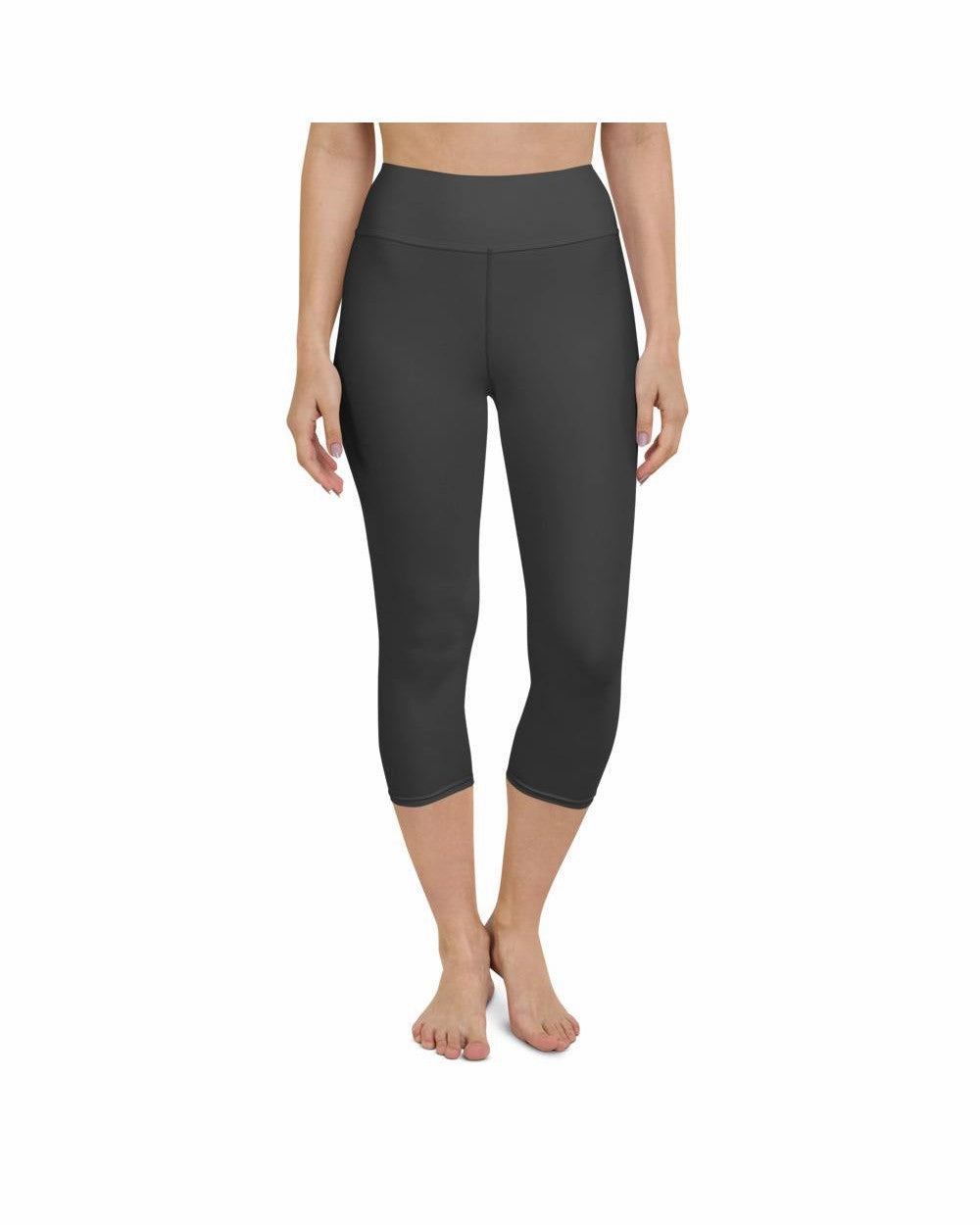 Solid Charcoal Grey Yoga Capris