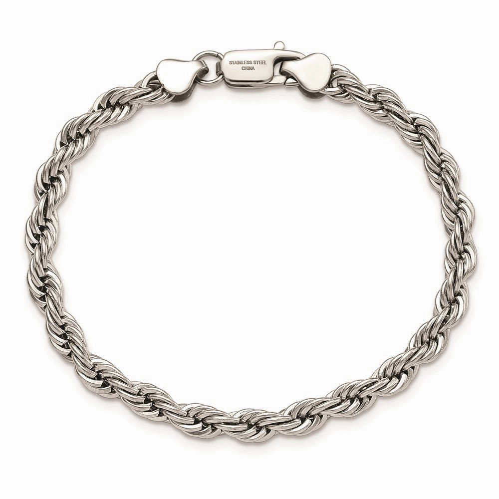 Stainless Steel Polished 6mm Rope Bracelet