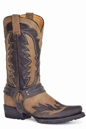 Stetson Outlaw Wings Biker (Tan) - Men's Cowboy Boot