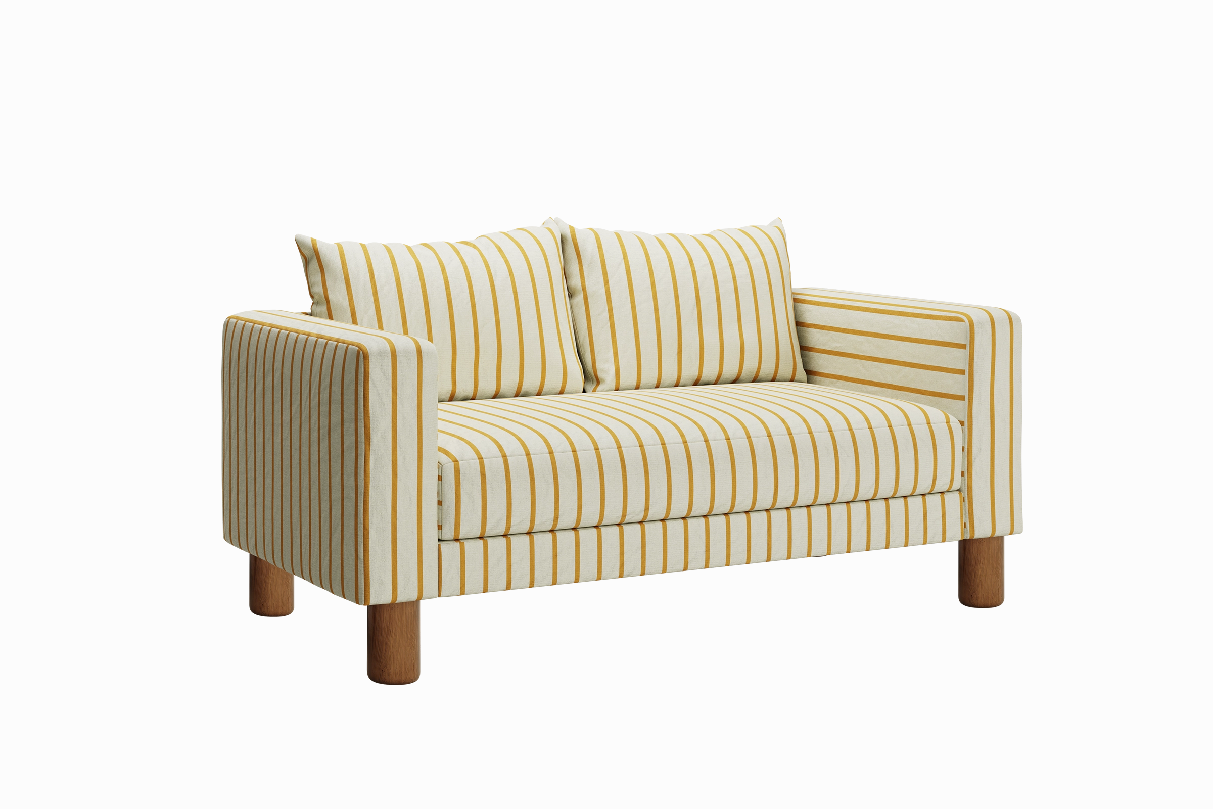 The Essential Loveseat in Striped Hemp Blend