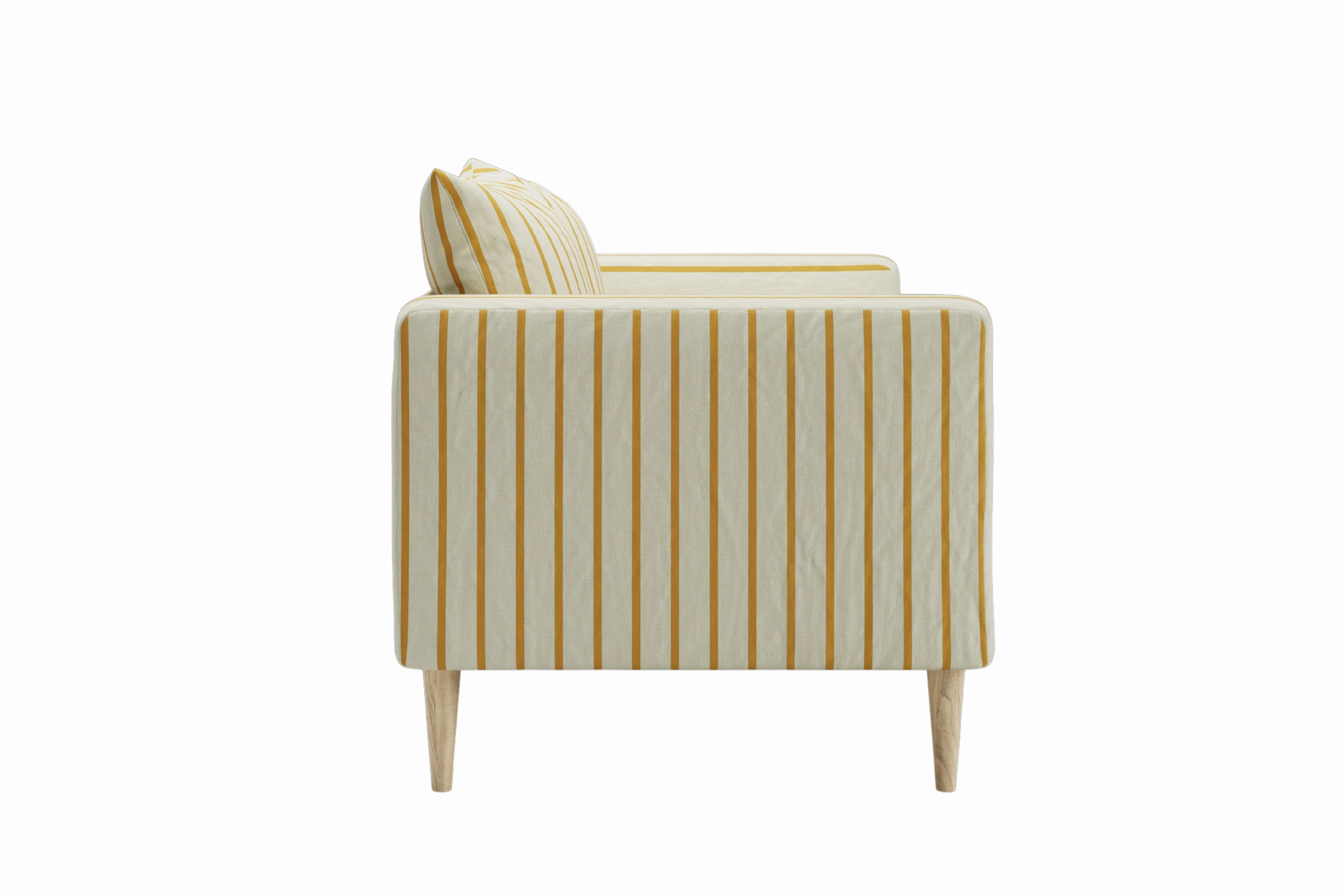 The Essential Loveseat in Striped Hemp Blend