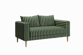 The Essential Loveseat in Striped Hemp Blend