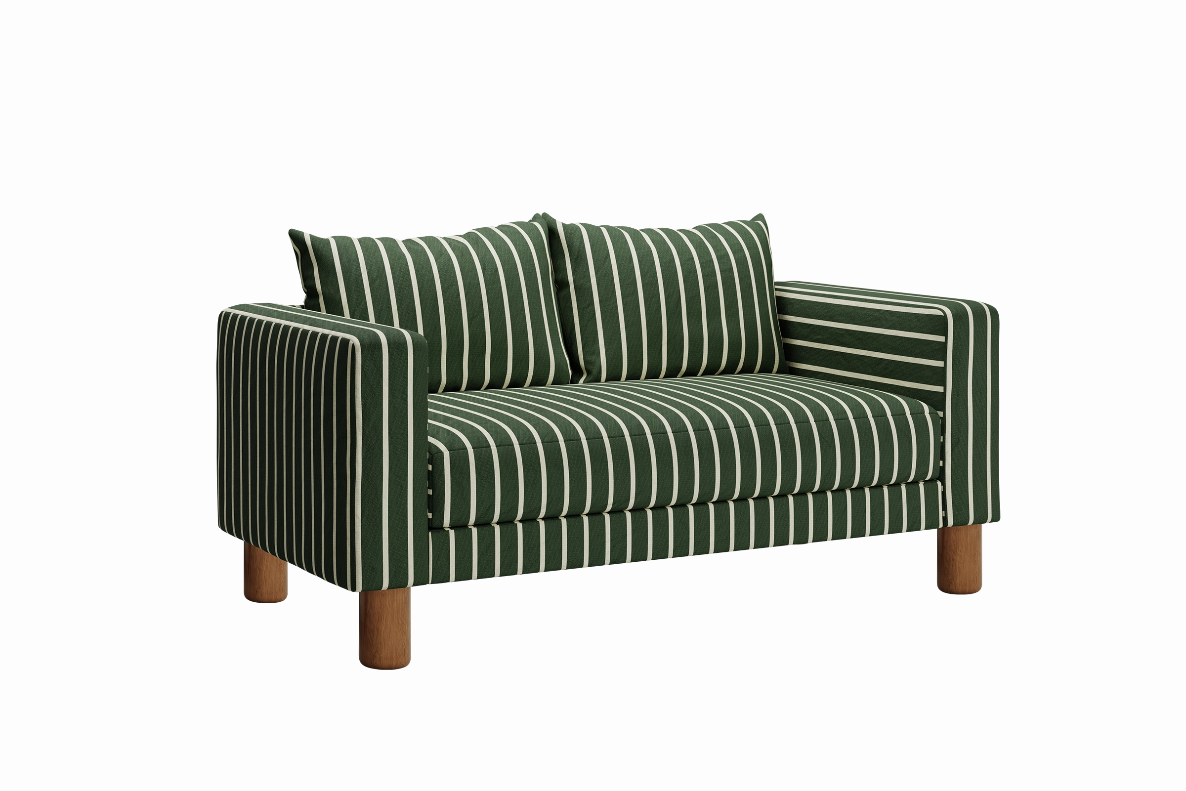 The Essential Loveseat in Striped Hemp Blend