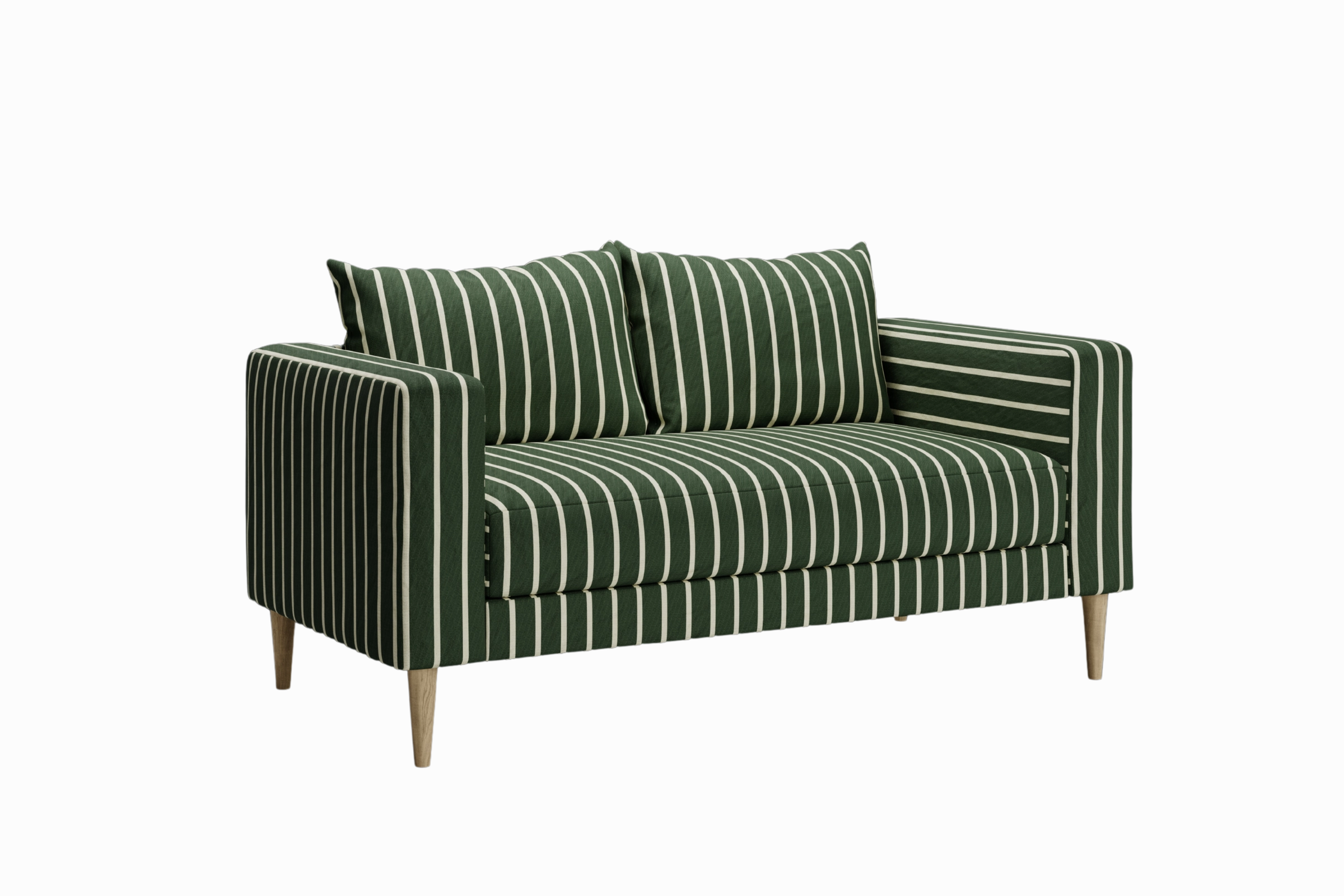 The Essential Loveseat in Striped Hemp Blend