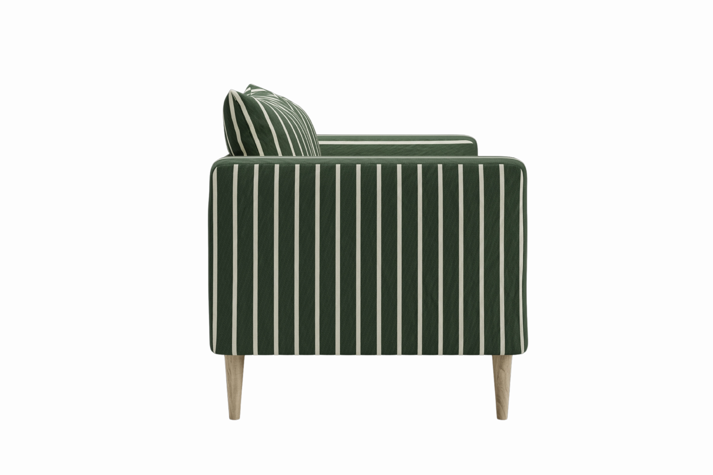 The Essential Loveseat in Striped Hemp Blend