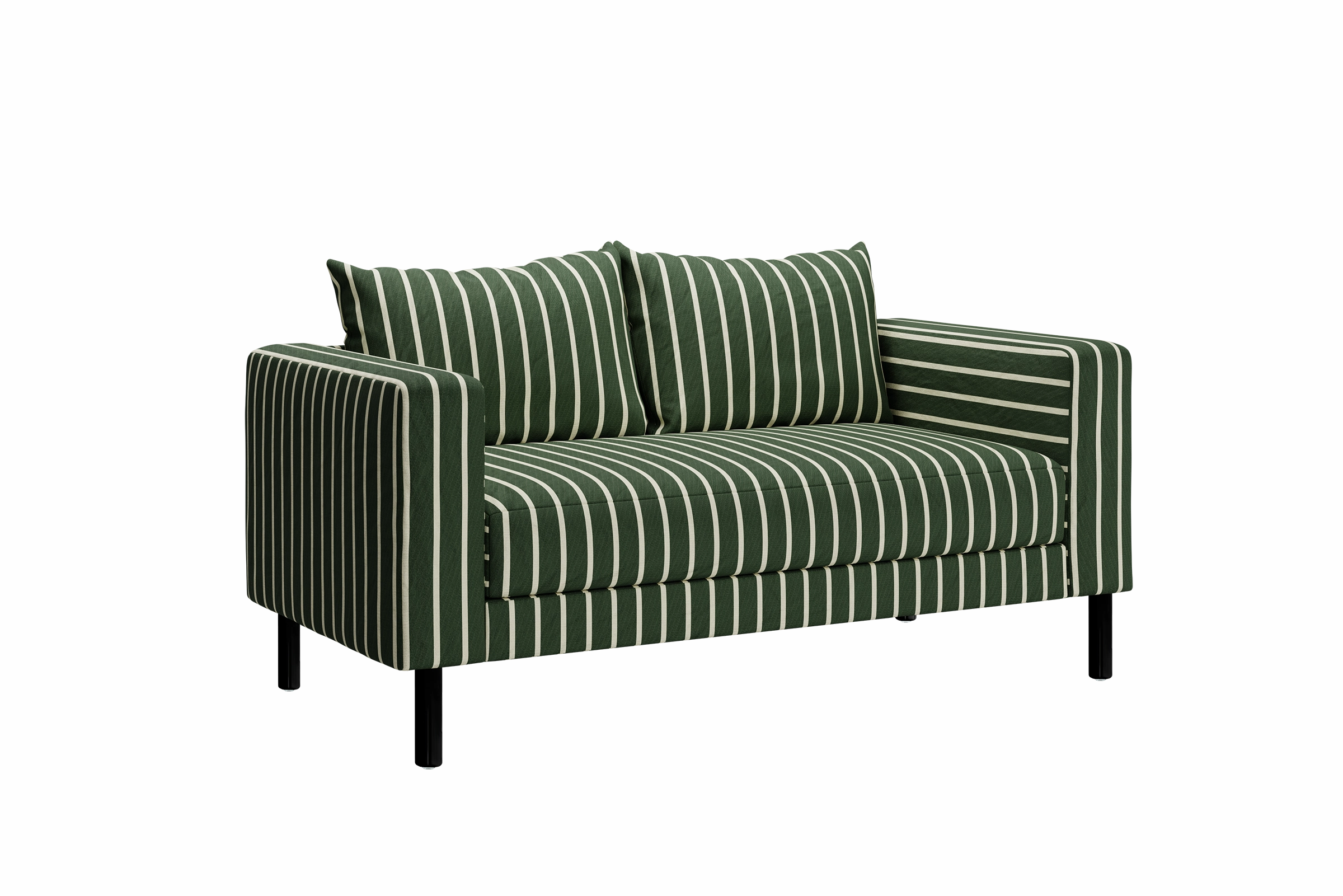 The Essential Loveseat in Striped Hemp Blend