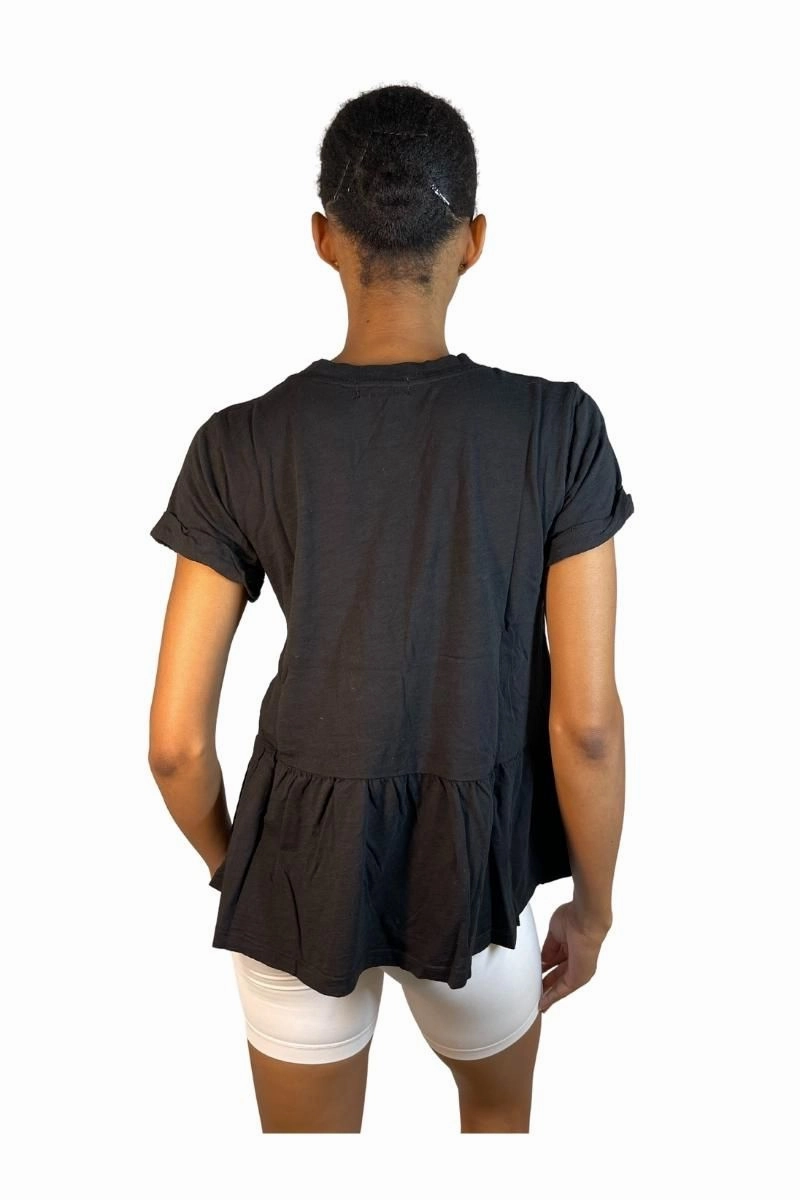 TLA Petite Peplum Crew Neck Roll Sleeve Tee