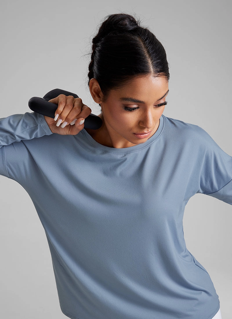 UPF 50  Lightweight Heather Cropped Long Sleeves