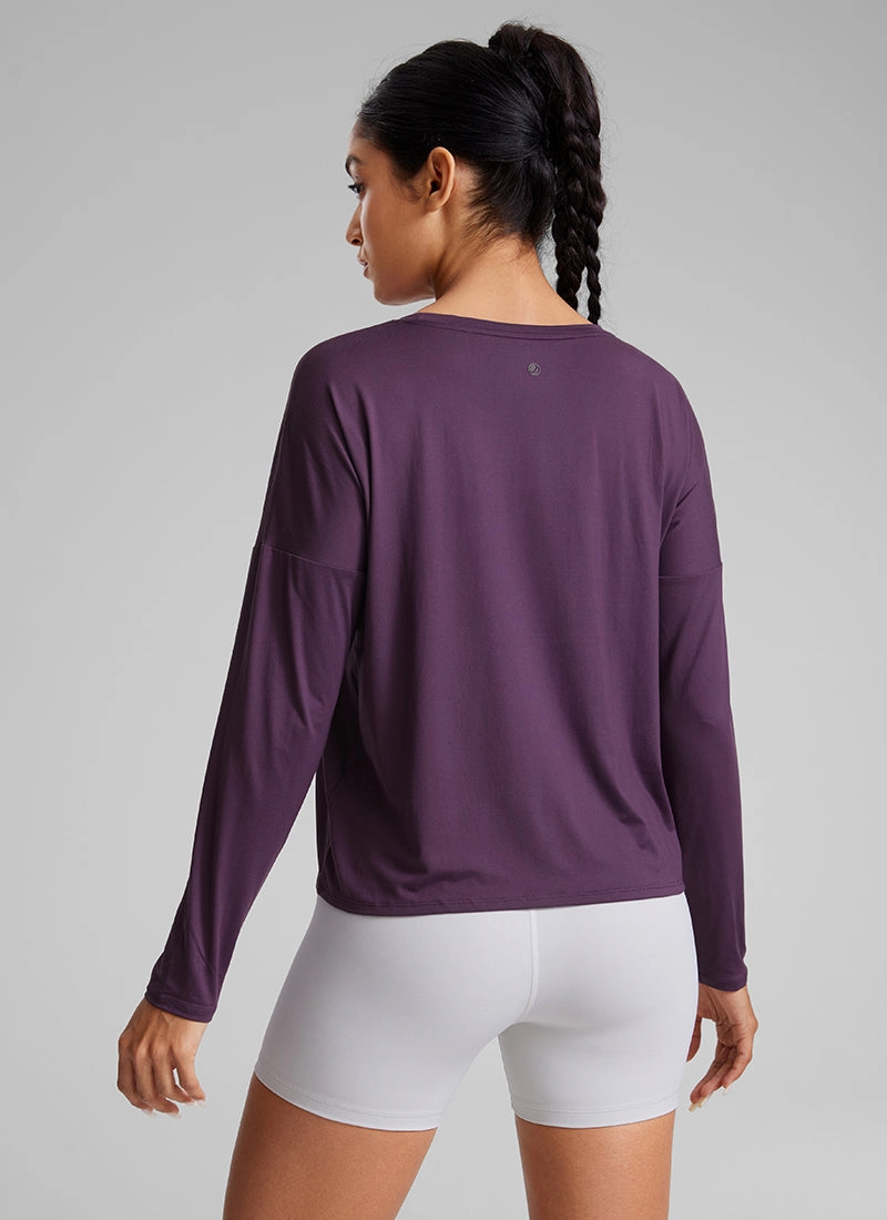 UPF 50  Lightweight Heather Cropped Long Sleeves