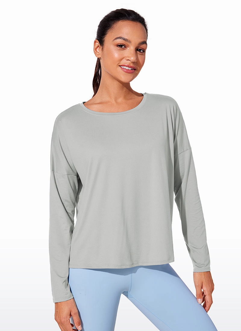 UPF 50  Lightweight Heather Cropped Long Sleeves