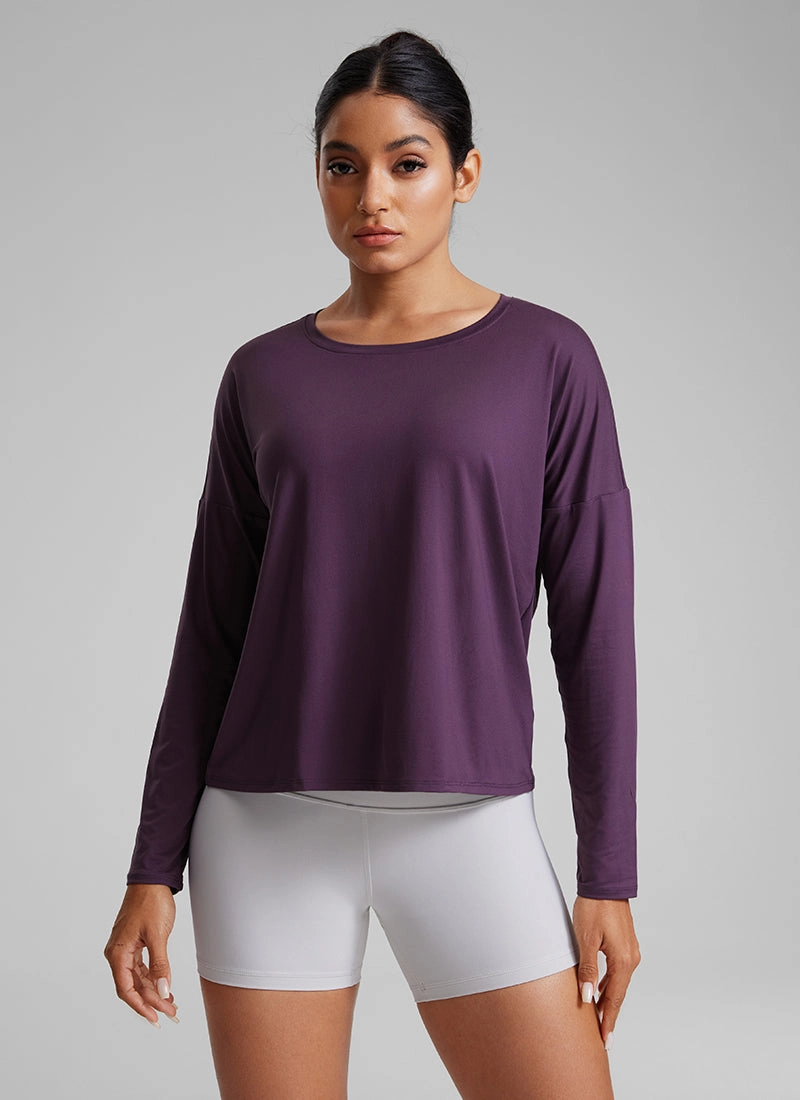 UPF 50  Lightweight Heather Cropped Long Sleeves