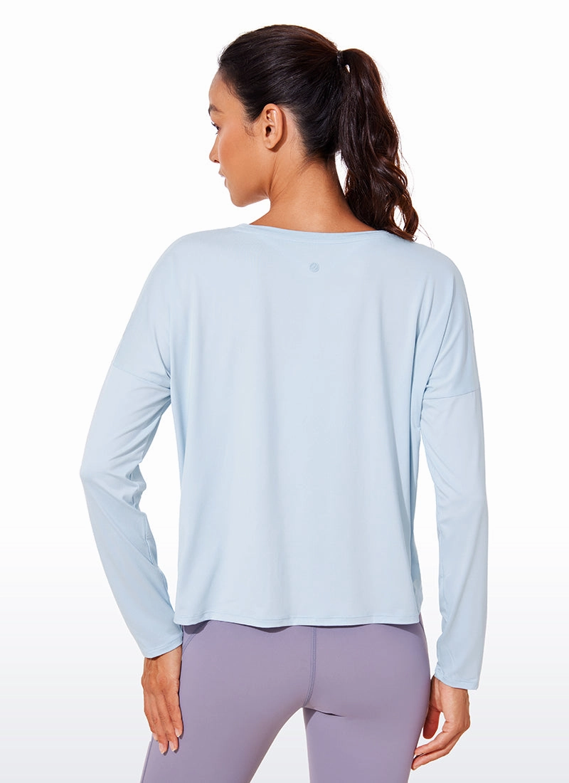 UPF 50  Lightweight Heather Cropped Long Sleeves