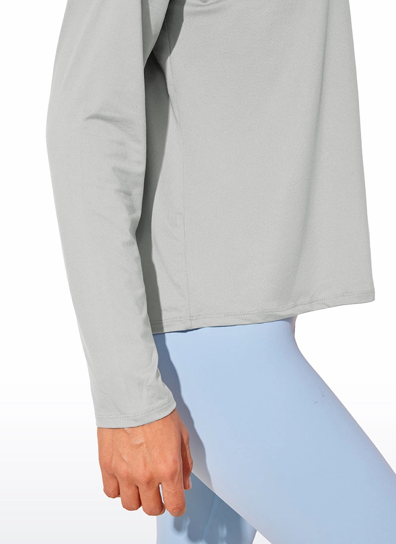 UPF 50  Lightweight Heather Cropped Long Sleeves