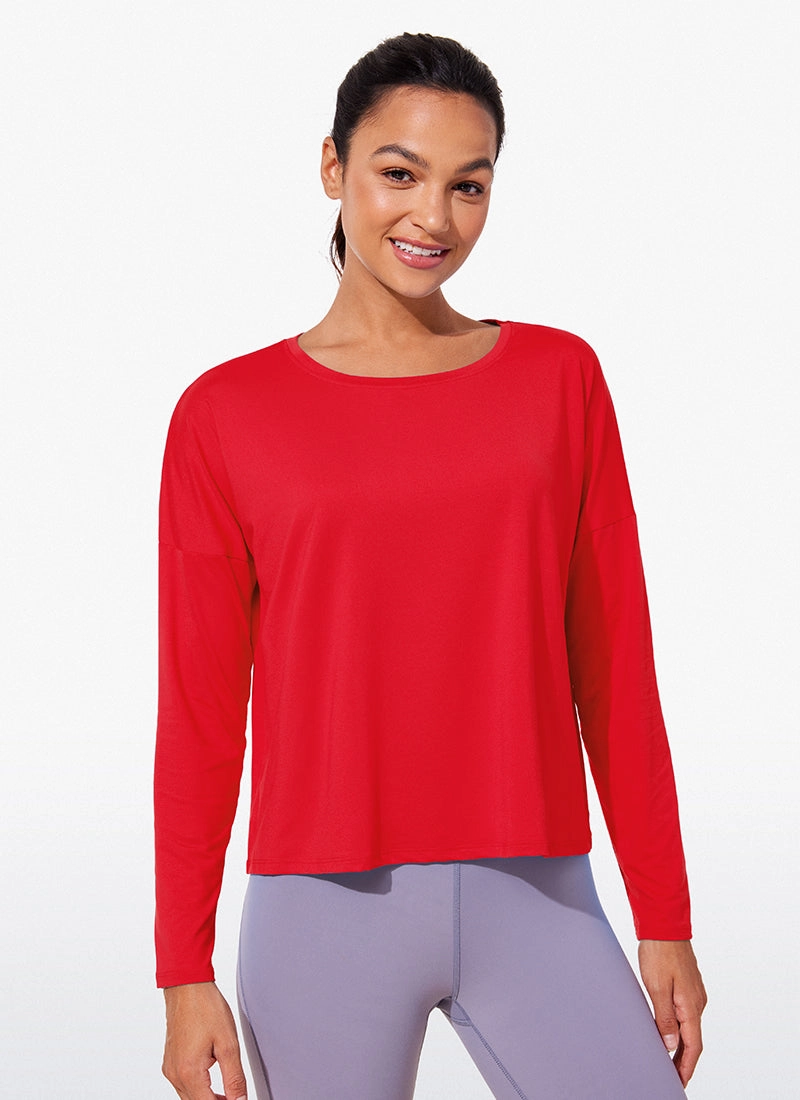 UPF 50  Lightweight Heather Cropped Long Sleeves