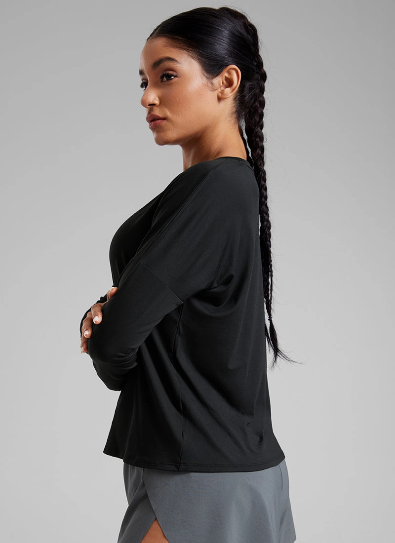 UPF 50  Lightweight Heather Cropped Long Sleeves