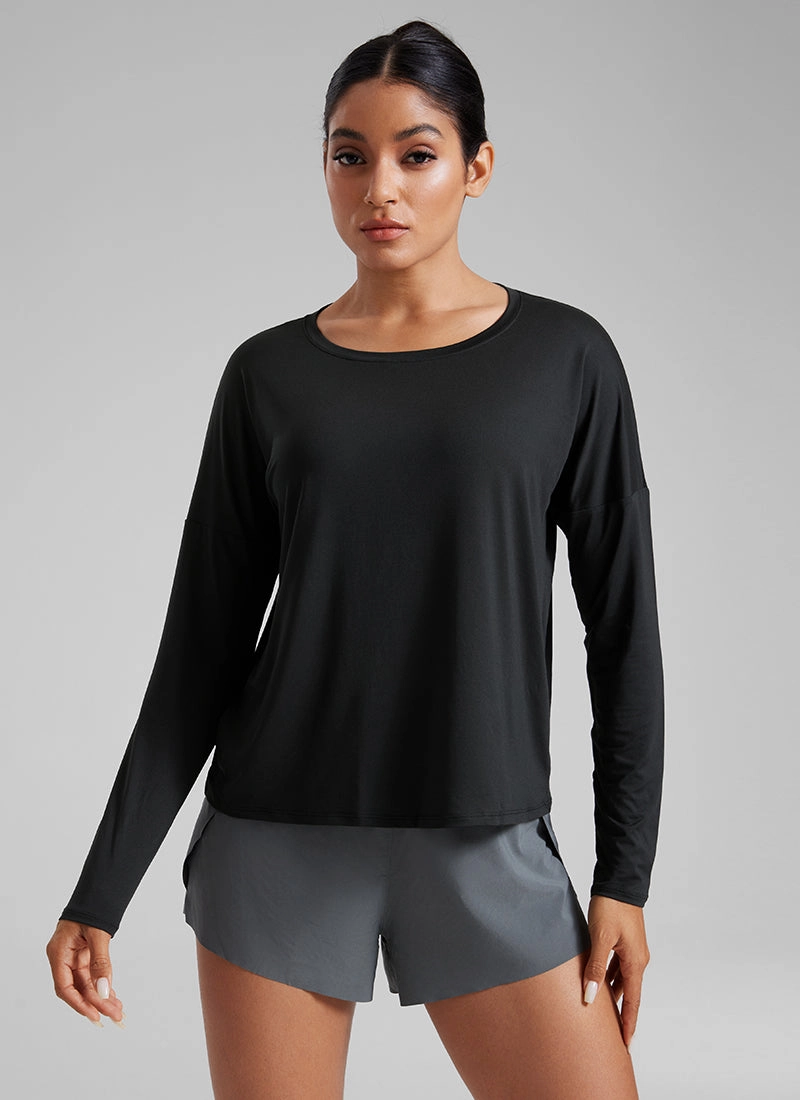 UPF 50  Lightweight Heather Cropped Long Sleeves