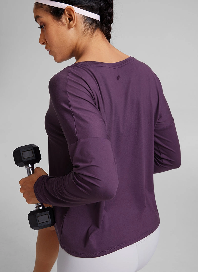 UPF 50  Lightweight Heather Cropped Long Sleeves