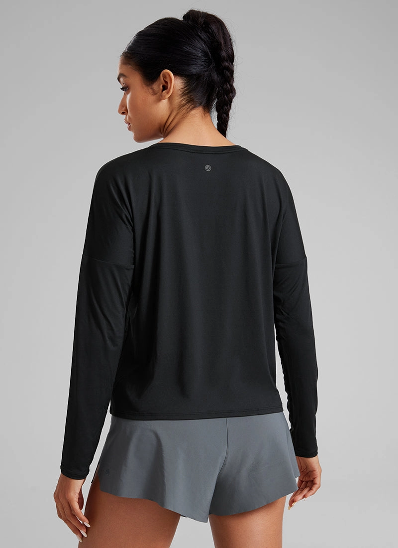 UPF 50  Lightweight Heather Cropped Long Sleeves