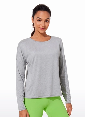 UPF 50  Lightweight Heather Cropped Long Sleeves