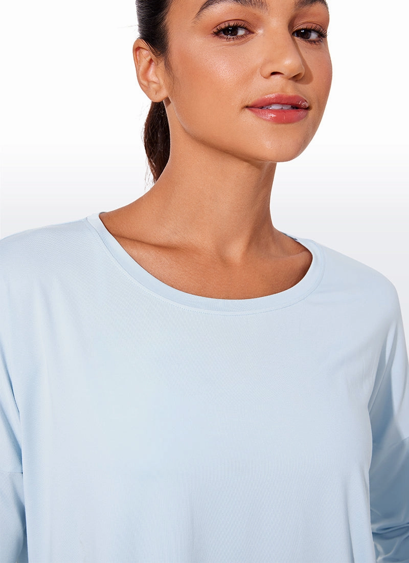 UPF 50  Lightweight Heather Cropped Long Sleeves