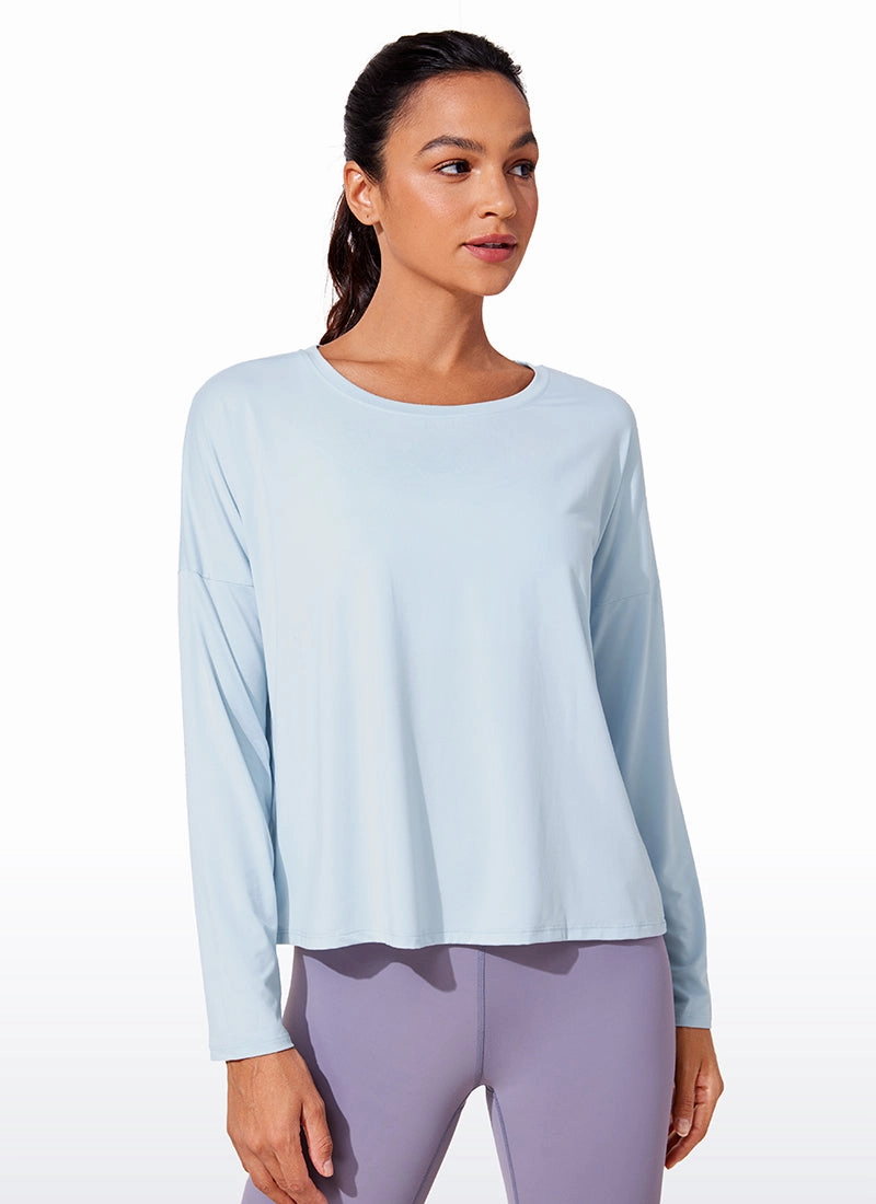 UPF 50  Lightweight Heather Cropped Long Sleeves