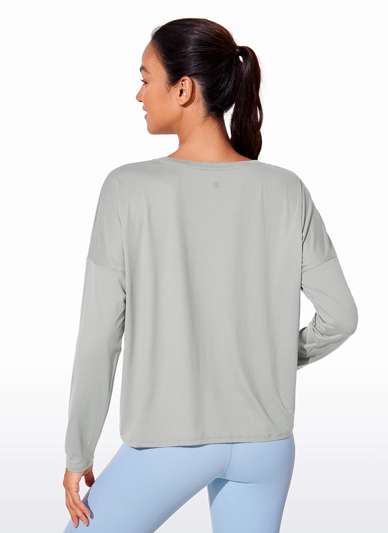 UPF 50  Lightweight Heather Cropped Long Sleeves
