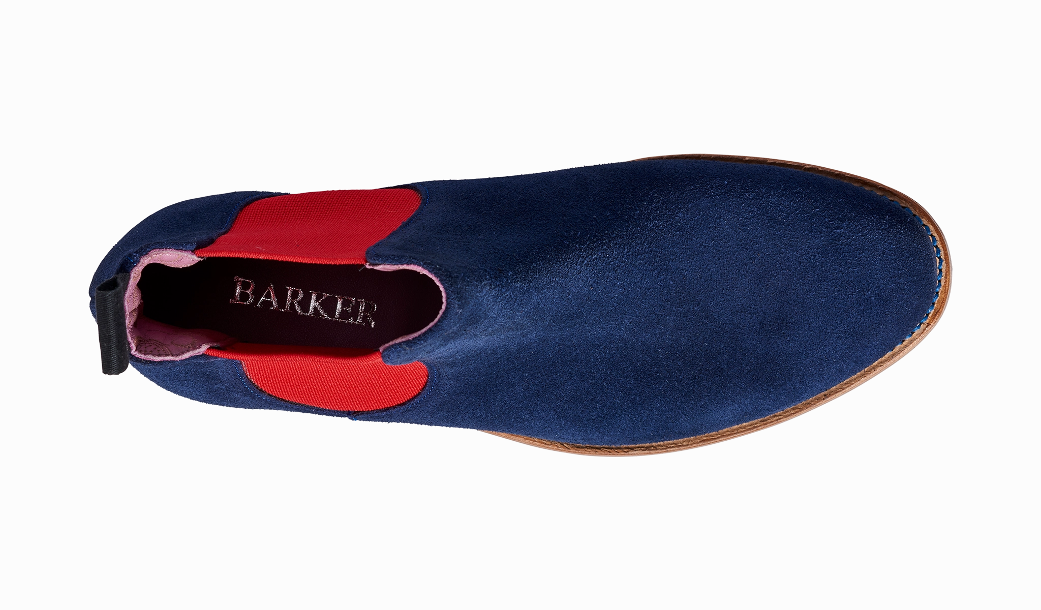 Violet - Navy Suede / Red Elastic