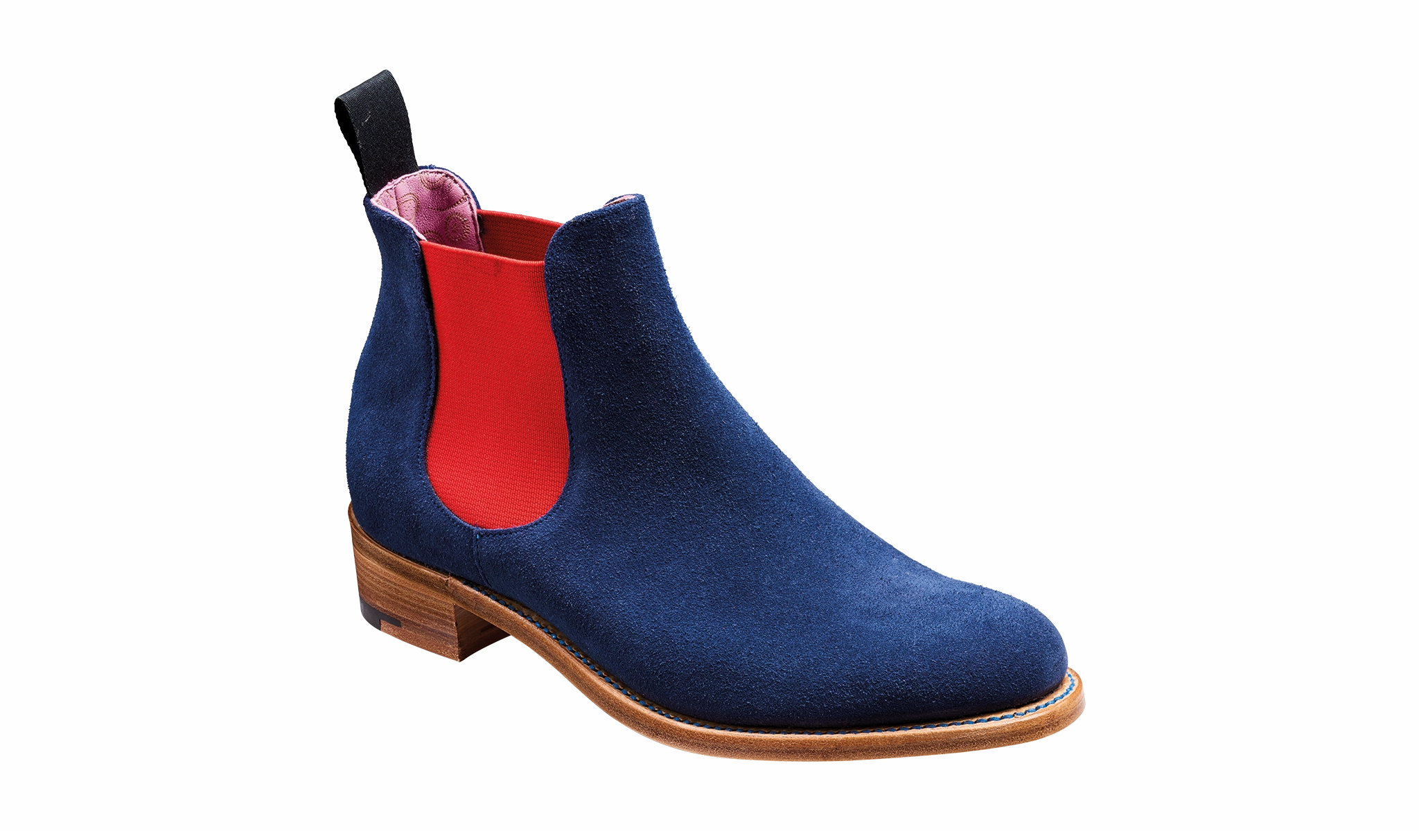 Violet - Navy Suede / Red Elastic