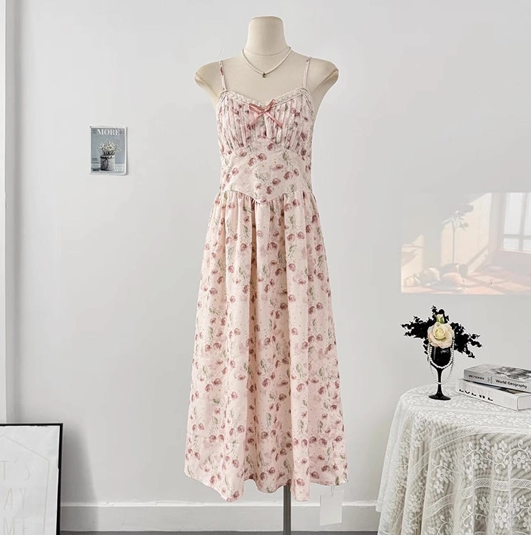 Watercolor Tulips Cami Midi Dress (3 Colors)