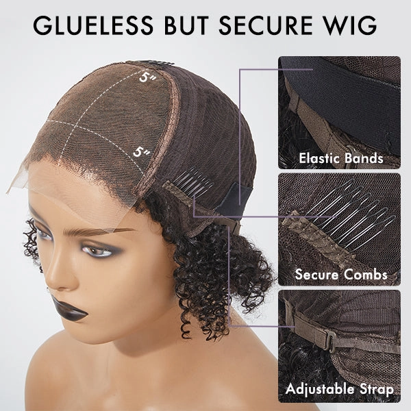 Weekly Special | Breathable Cap Natural Bouncy Fluffy Jerry Curl Glueless 5x5 Closure Lace Wig Ready to Go
