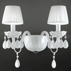 White, red or black chandelier wall light with shades