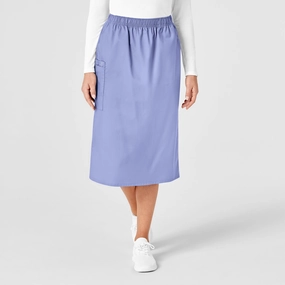 WonderWORK Women's Pull On Cargo Scrub Skirt - Ceil Blue